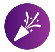 purple party DIY button